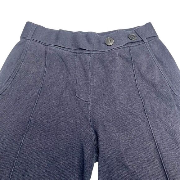 Naadam Navy Utility Cashmere Blend Wide Leg Cropped Pants - Picture 3 of 8